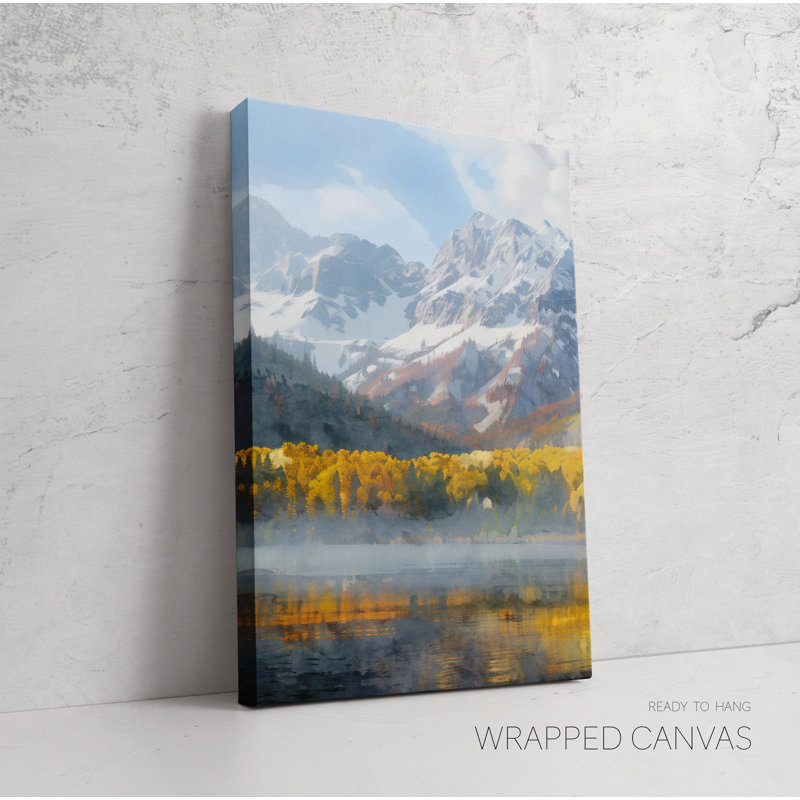 Colorado Photography Print - Aspen, Extra Large Set of 3 Mountains Watercolor Posters, Wrapped Canvas