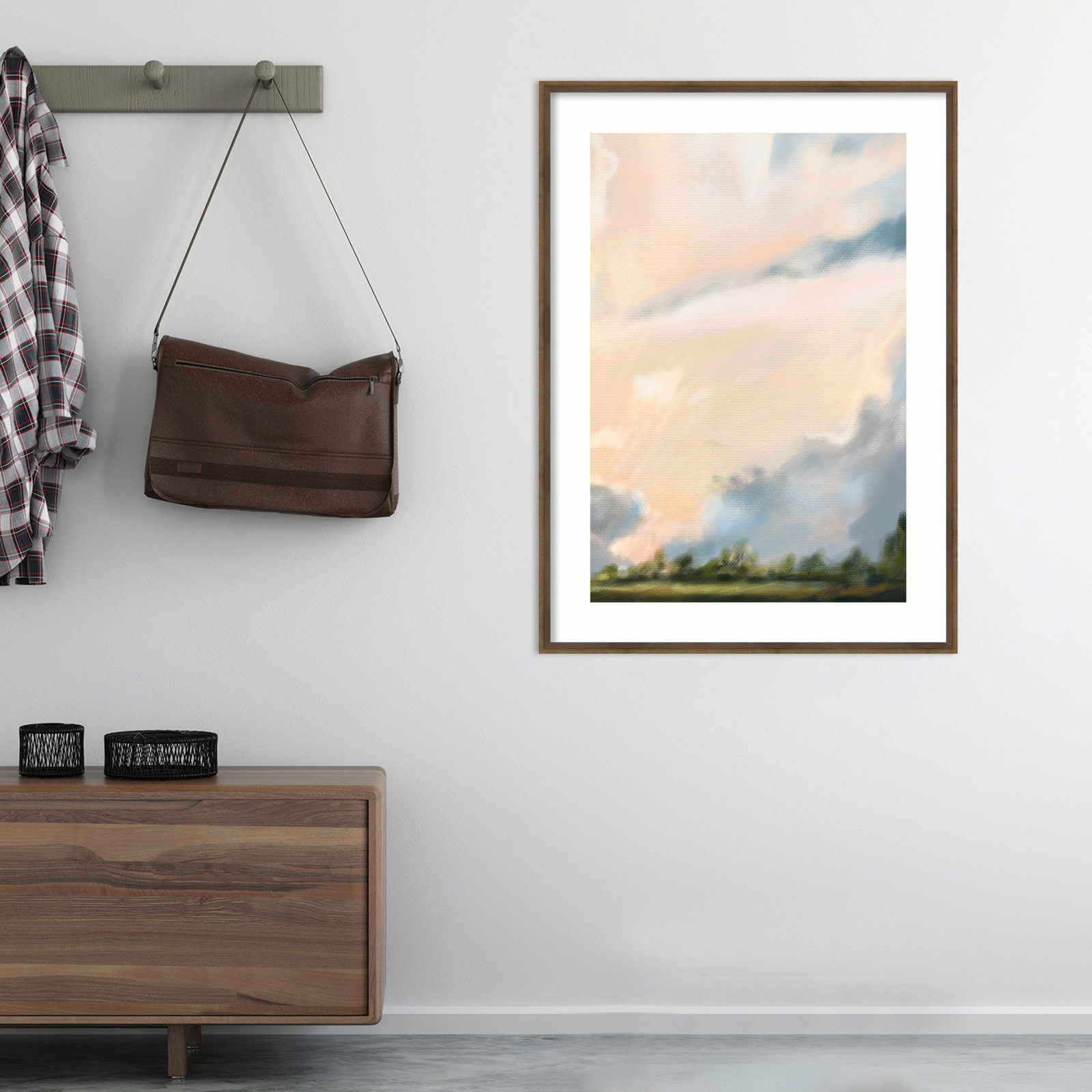 Miraval "Cloud II" Print by Mary Sparrow, 30" W x 41" H x 2" D, Bronze Framed