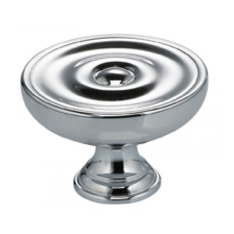 Classic & Modern Mushroom Knob, Polished Chrome Plated, 1.57"