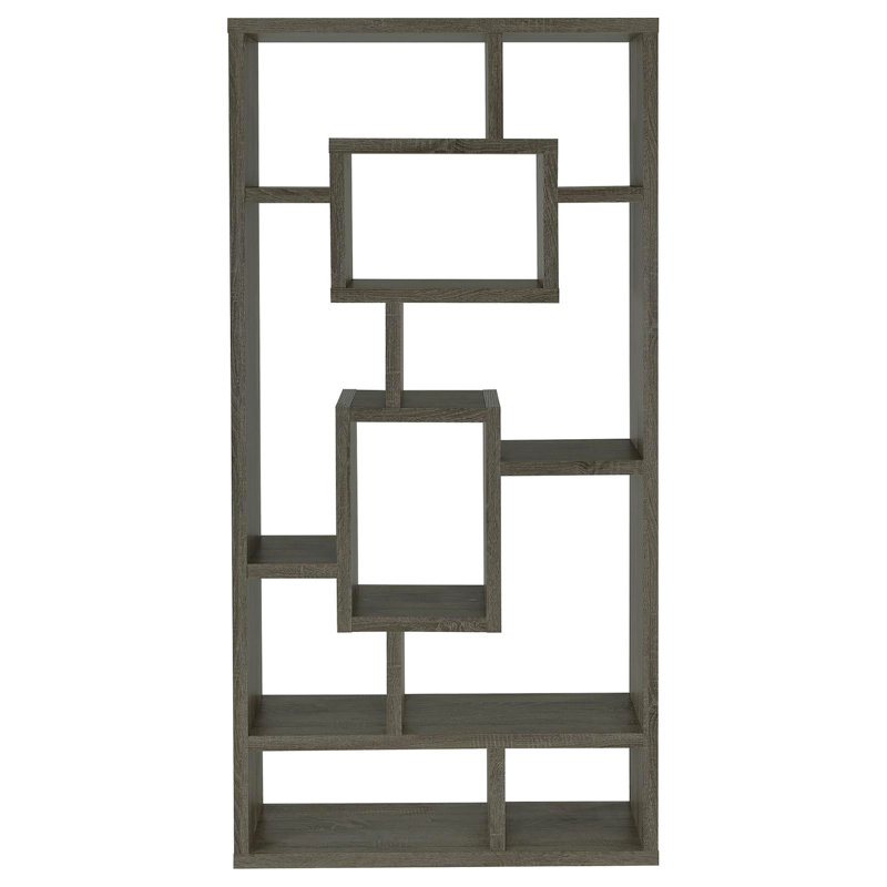 Bibliothèque à 10 tablettes, Gris patiné