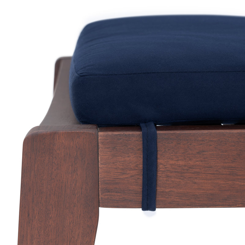 Ensemble de chaises longues inclinables 85 cm en Sunbrella avec coussins Minhaj, Sunbrella® bleu marine