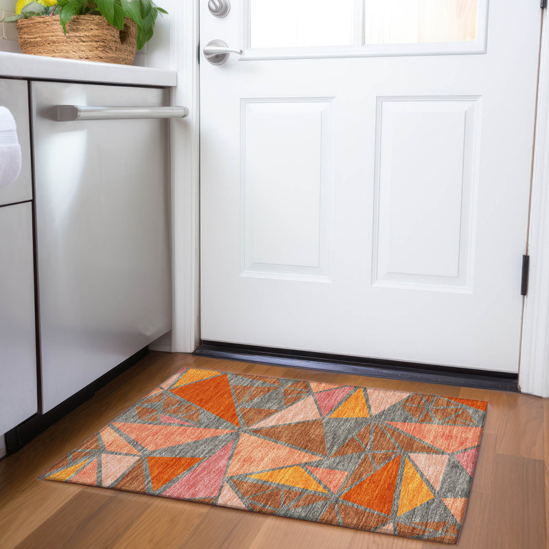 Premium Machine Washable Ketterer AMF1039 Geometric Rug, Rectangle 1'8" x 2'6"