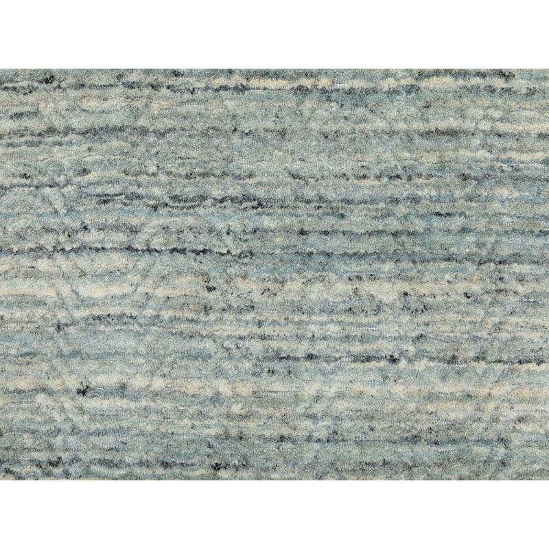 Tapis oriental rectangulaire en laine vert tissé à la main 3 pi 0 po x 5 pi 0 po - MOA10258618