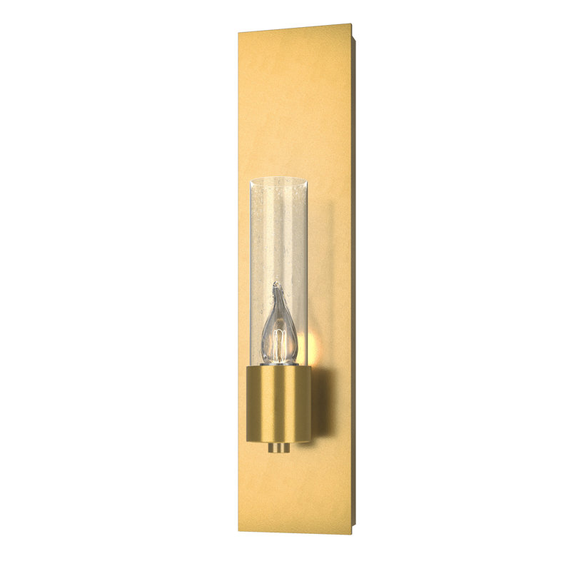 Pillar 1 - Light Armed Sconce, Modern Brass, Seeded Clear