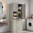 Tall Bathroom Storage Cabinet With Adjustable Shelves, Large Flip-out Basket And Enclosed Cabinets-964200550