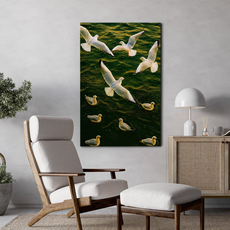 Impression sur toile d'oiseaux volants pour la décoration de salon, Sans cadre, Toile tendue, H 18 po x l 12 po