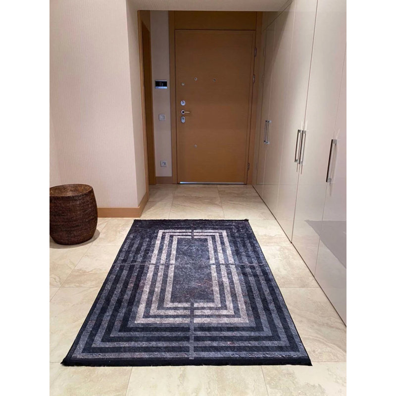 Tapis en coton avec envers antidérapant Lanney, Rectangle 3 pi 3 po x 4 pi 11 po