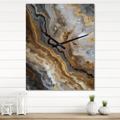 Jakavion - Abstract Marble Wall Clock Oversized