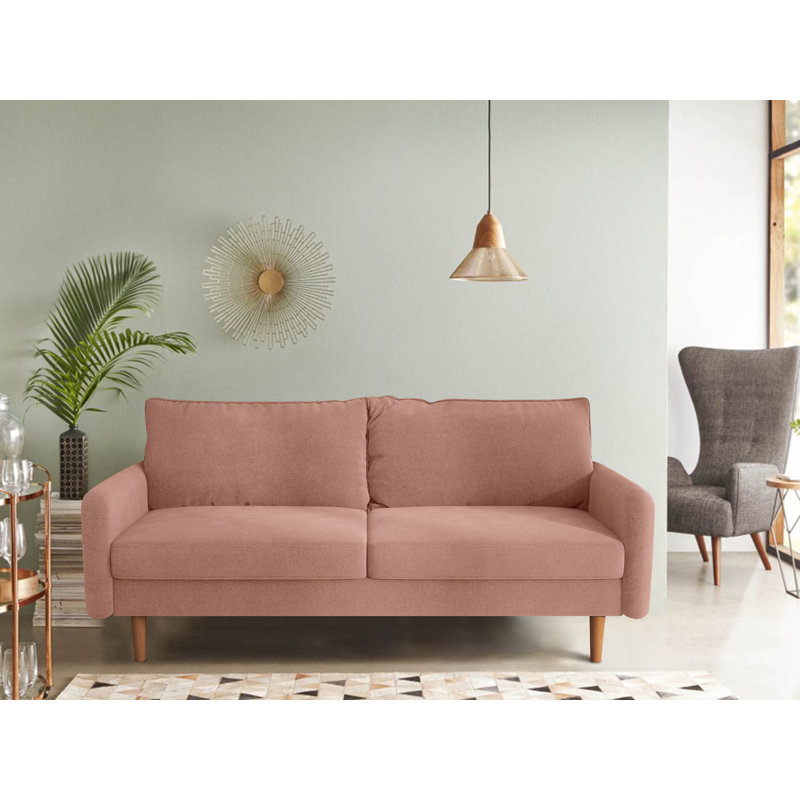 Azelin 70" Round Arm Sofa, Rose