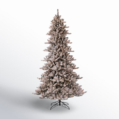 9ft Flocked Fir Artificial Christmas Tree with 650 Warm White Lights