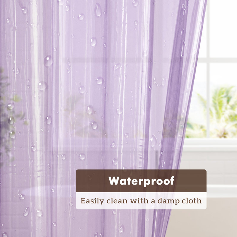 Doublure de rideau de douche imperméable légère en PEVA, Lavande transparent, H 72 po x l 72 po