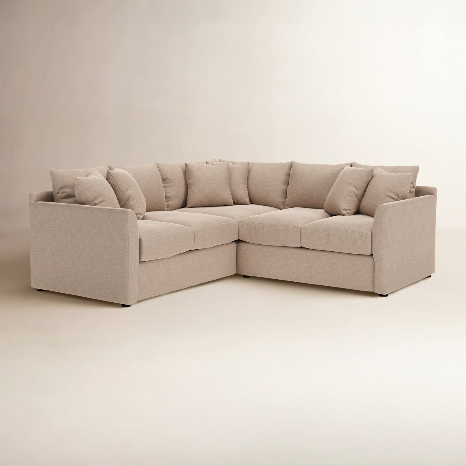 Cecelia Upholstered L-Sectional, Conversation Pearl Basketweave, Left Hand Facing
