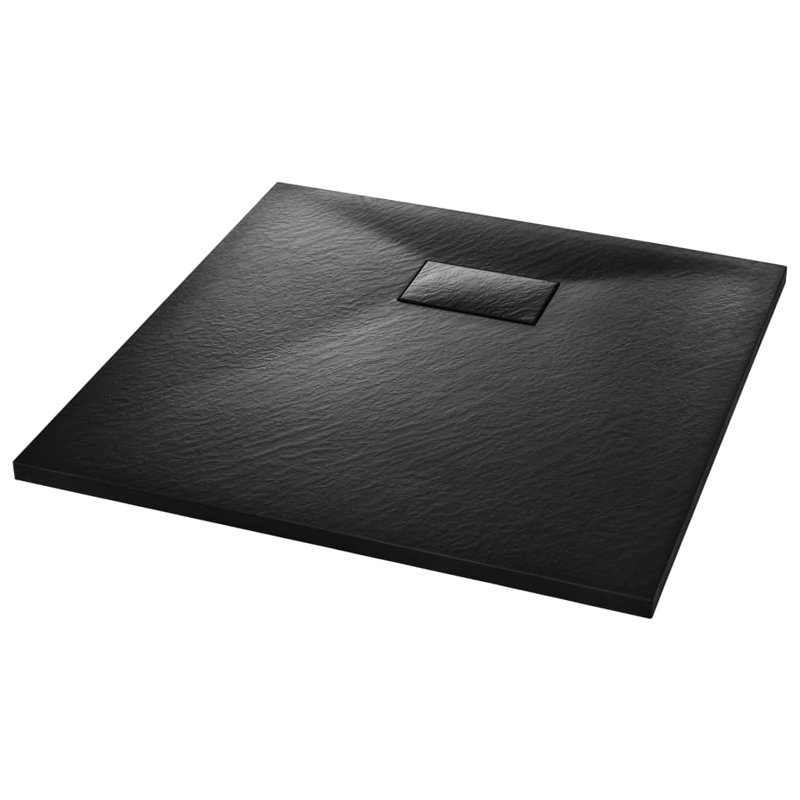Bac de douche VidaXL avec plateau de douche central et plateau de douche SMC rectangulaire, Noir