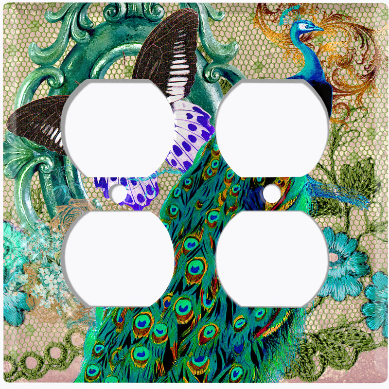 Patterned 2 - Gang Toggle Light Switch Standard Wall Plate