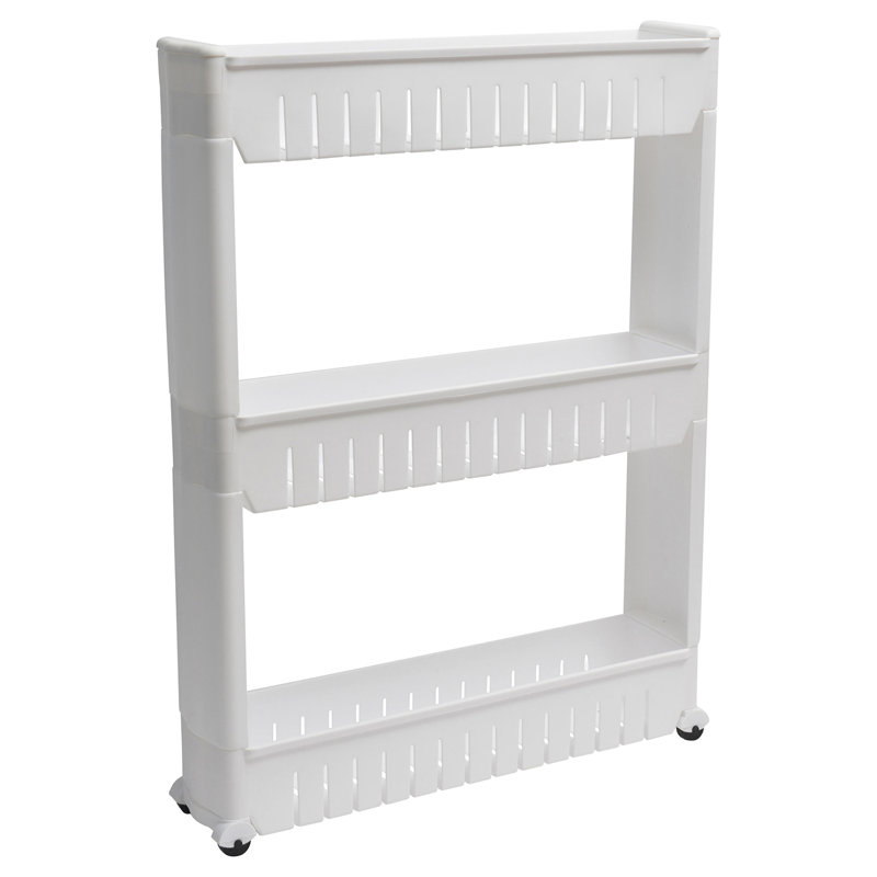 3 Tier Slim Rolling Storage Multi Purpose Laundry Cart 3-Tier, White