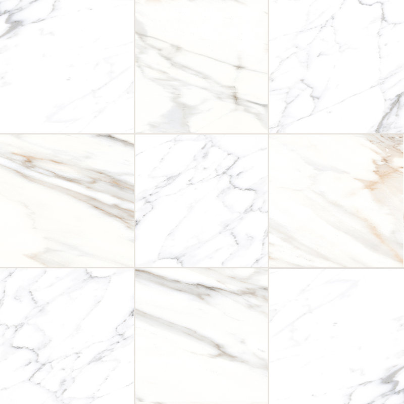 Tavari Checkerboard 10X10 Carrara And Calacatta, White