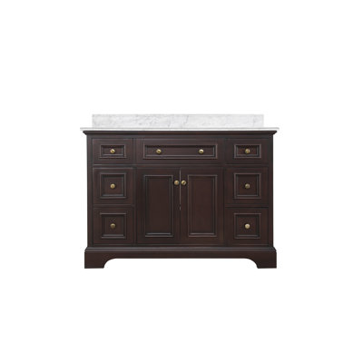 Birta 48 " W Freestanding Standard Free Standing Single Double Single Vanity Bathroom Vanity With Marble Top