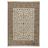 Hand Knotted Oriental Area Rug in Ivory And Taupe