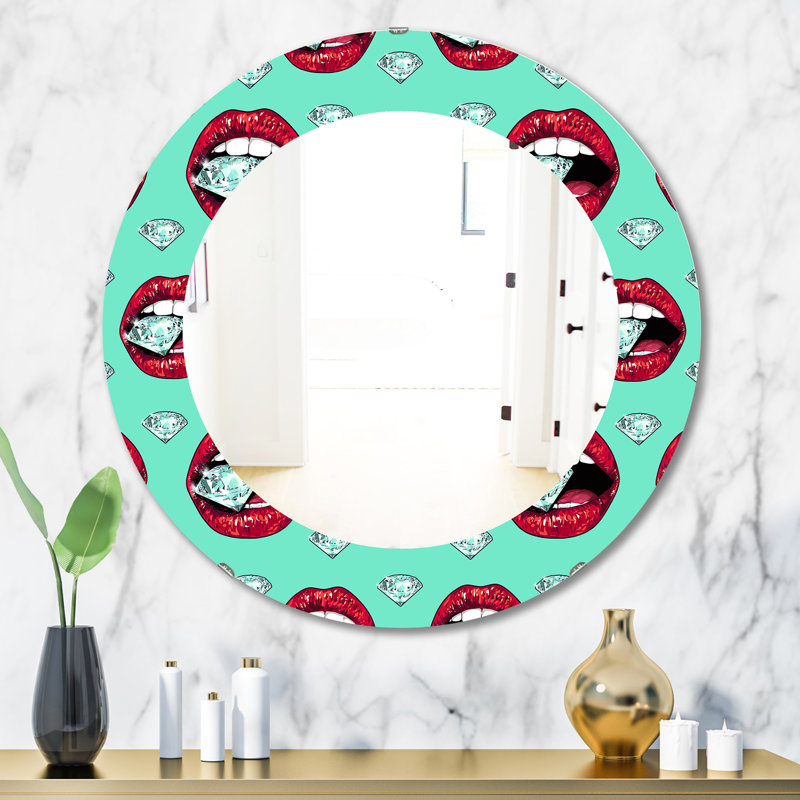Hot Lips - Miroir bohémien et éclectique, H 31,5 po x l po