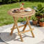 Table d'appoint ronde en teck pour terrasse