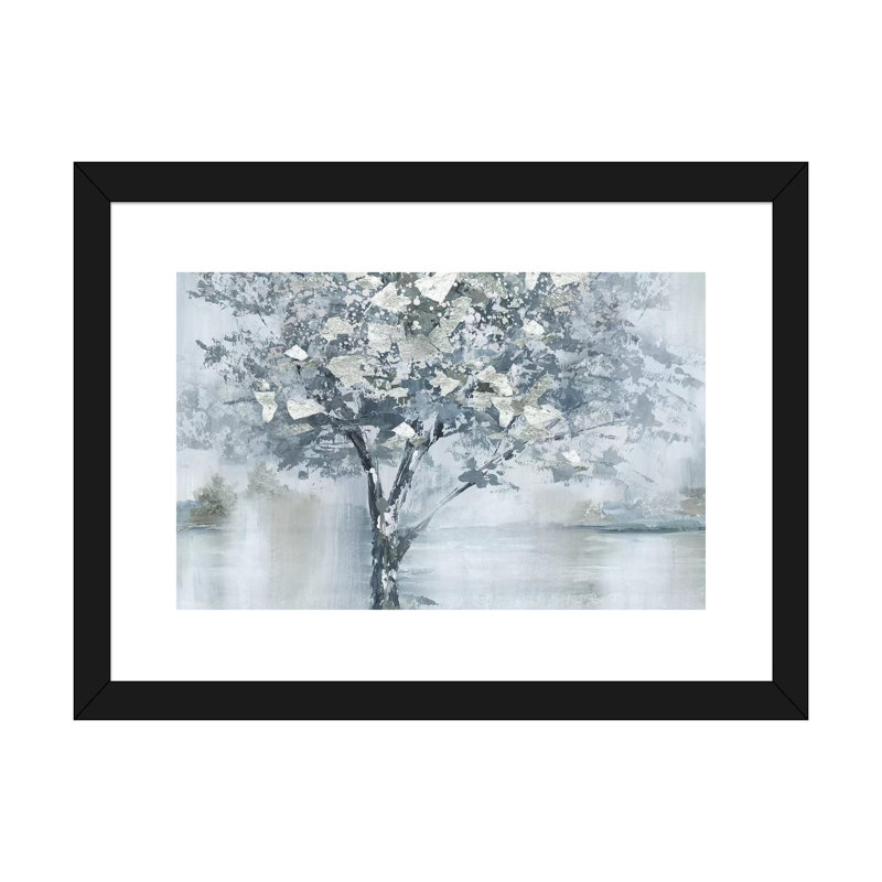 «Foil Foliage» par Nan - impression, H 16 po x l 24 po x P 1 po, Cadre noir