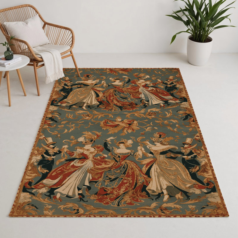 Tapis d'intérieur et d'extérieur brun français, Rectangle 5 pi x 7 pi
