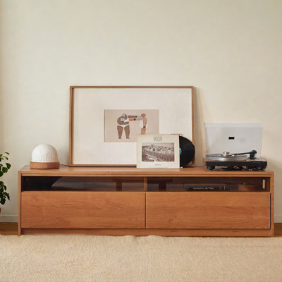 Solid wood floor-mounted TV cabinet