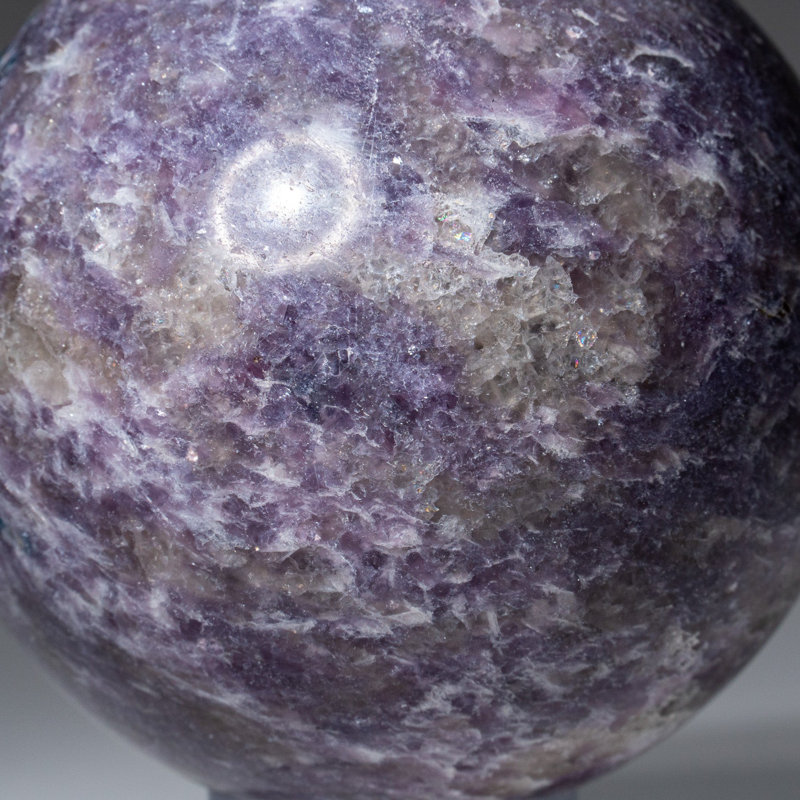 Véritable lépidolite polie (3 po) sphère de Madagascar