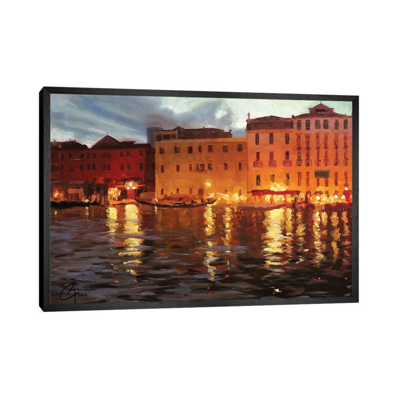 Venice Nights II by Christopher Clark - Floater Frame Print on Canvas, Black Framed Canvas, 101.6 cm H x 66.04 cm W