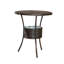  Table de comptoir d'extérieur en rotin avec seau à glace intégré, conception en osier durable pour les espaces de patio et de jardin, table bistro ronde, brun