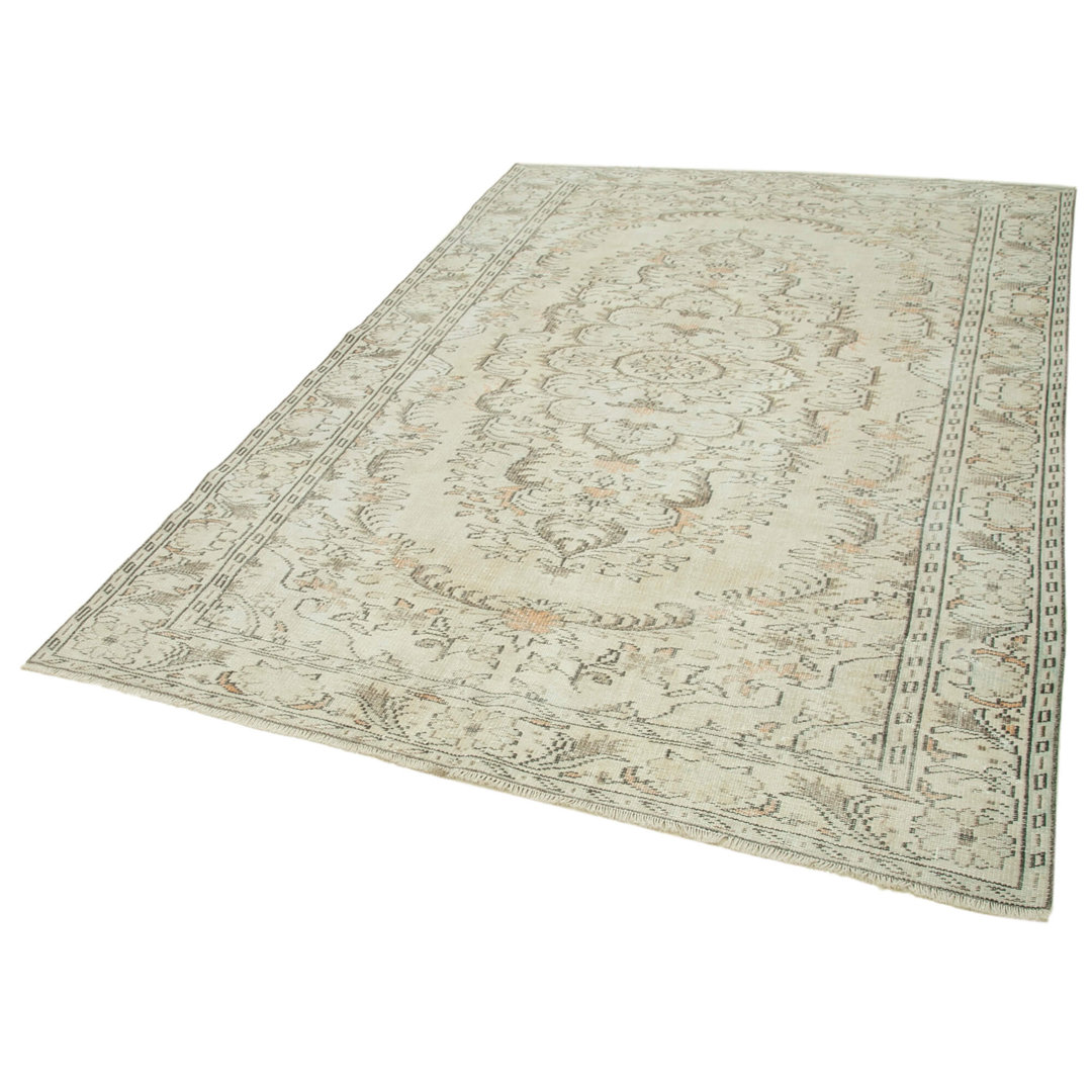Vintage Beige Vintage Wool Handmade Area Rug