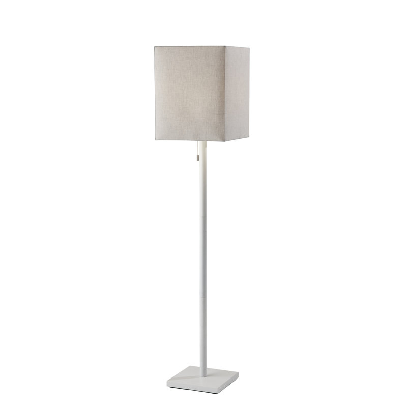 Estelle 61'' Traditional Floor Lamp, Taupe, Matte White