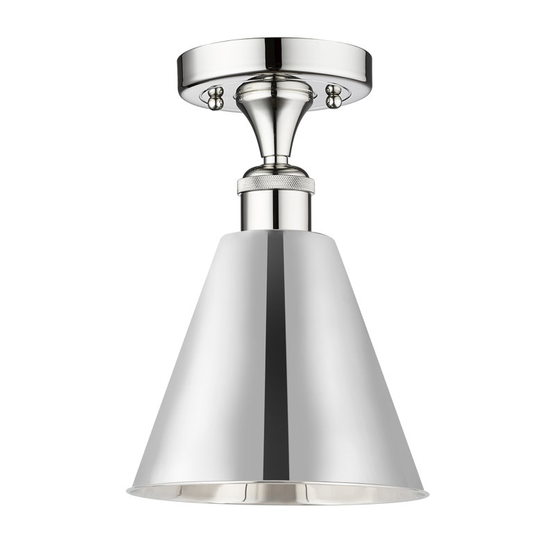 Plafonnier semi-encastré Jacquee, Chrome poli, Chrome poli, H 11,75 po x l 8 po x P 8 po