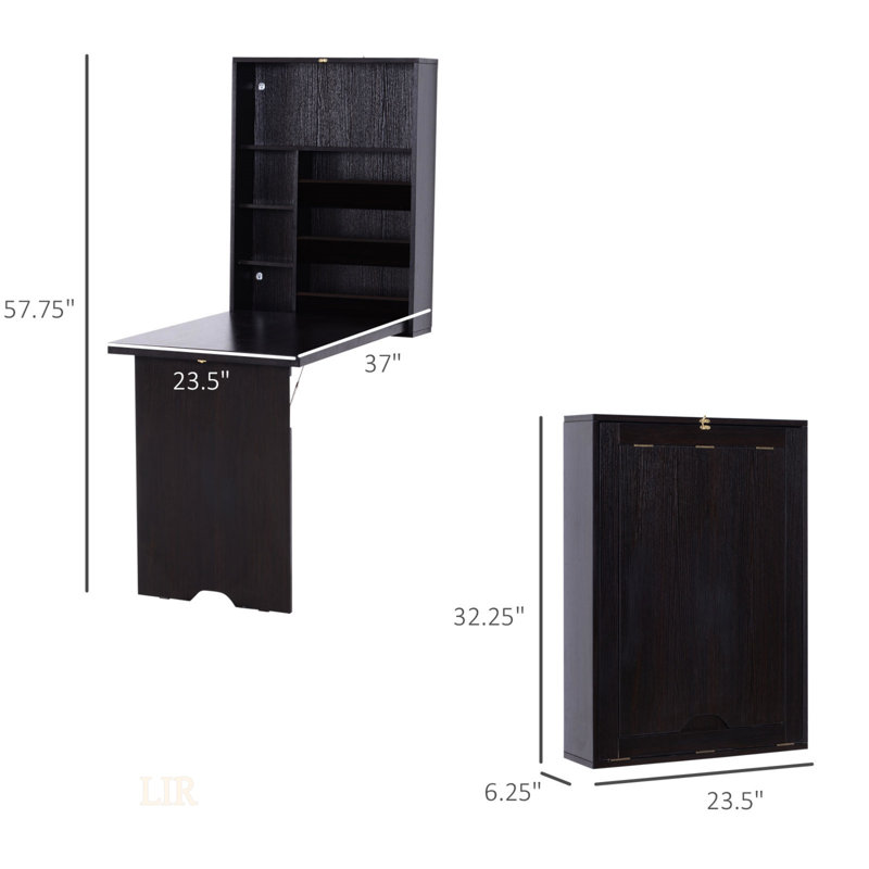 Bureau convertible mural pliable, bureau flottant multifonctionnel pour espaces compacts et esthétique moderne
