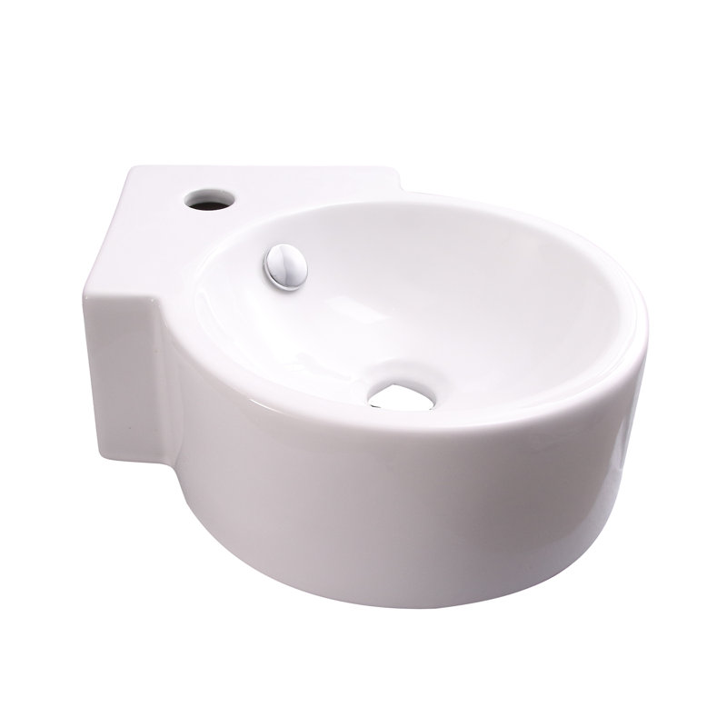 Barclay Dyer 12.12'' White Vitreous China Circular Bathroom Sink with Overflow