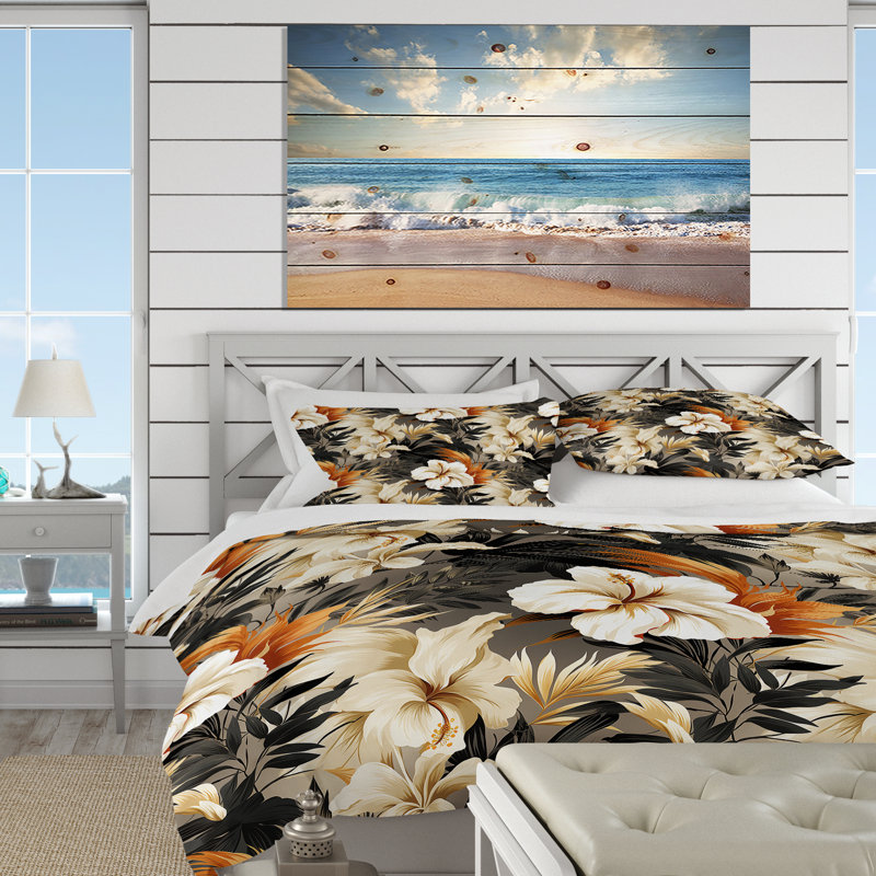 Literie Neutre Mirage Tropical, Housse de couette simple + 1 taie décorative stan