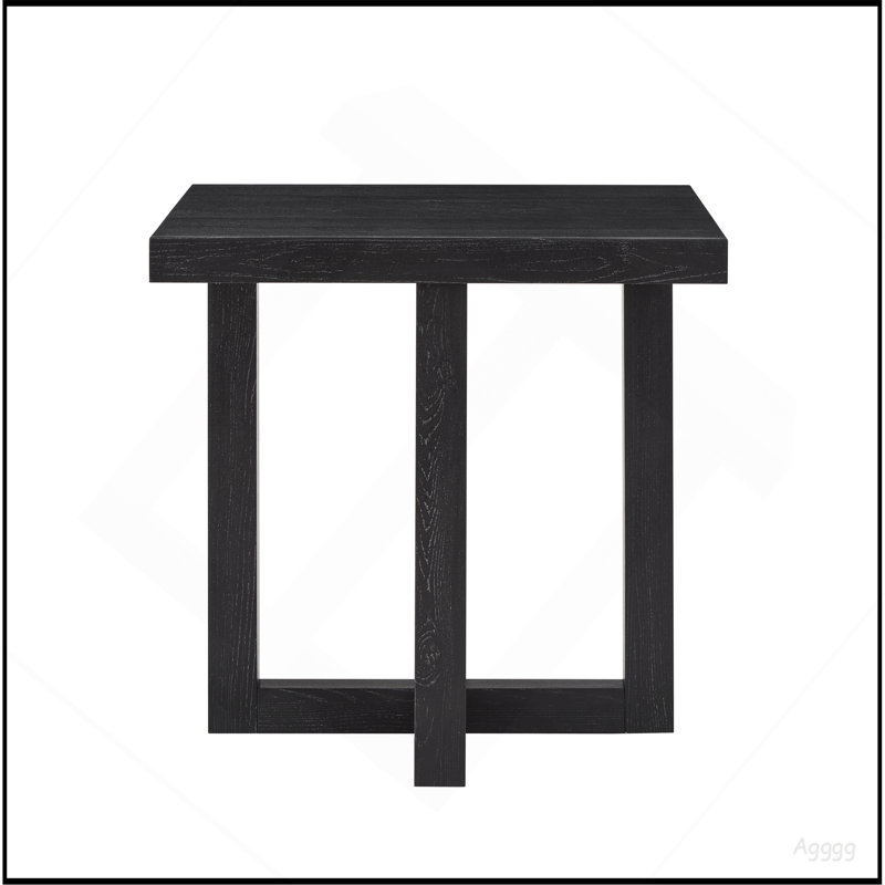 Ensemble de 3 tables basses et 2 tables de bout Luno, noir, Noir, Black