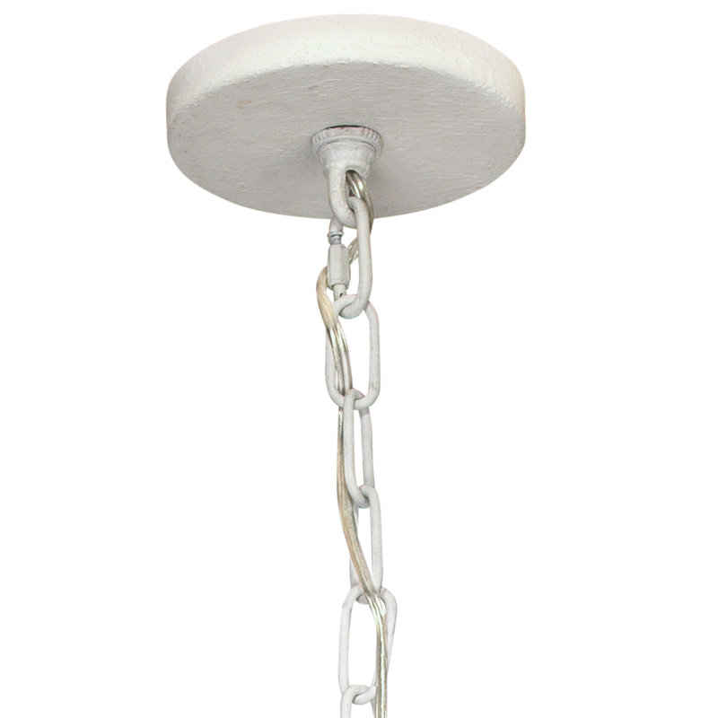 Jamie Young Park 8-Light White Gesso Modern Chandelier