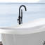 Robinet de baignoire autoportant avec douche à main, noir mat, douche noire élégante en matériau solide