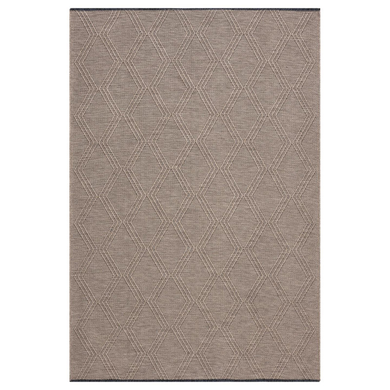 Modern Farmhouse Diamond Pattern Non-Slip Washable Rug, Rectangle 9' x 12'