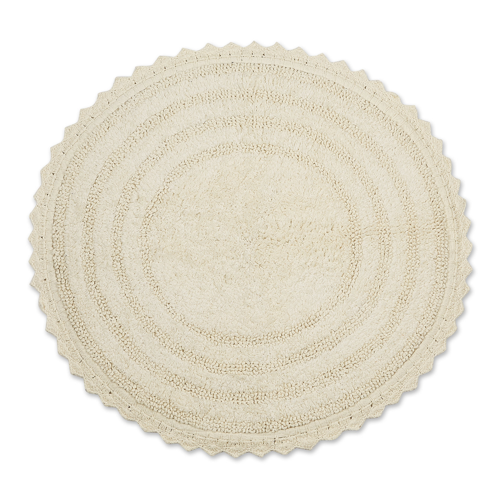 Lisk Circle Cotton Bath Rug, Cream