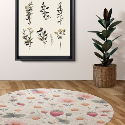 Tapis tressé Blooming Berry Blossoms