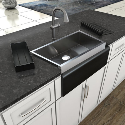 Hardy 32'' L Single Bowl Stainless Steel Kitchen Sink