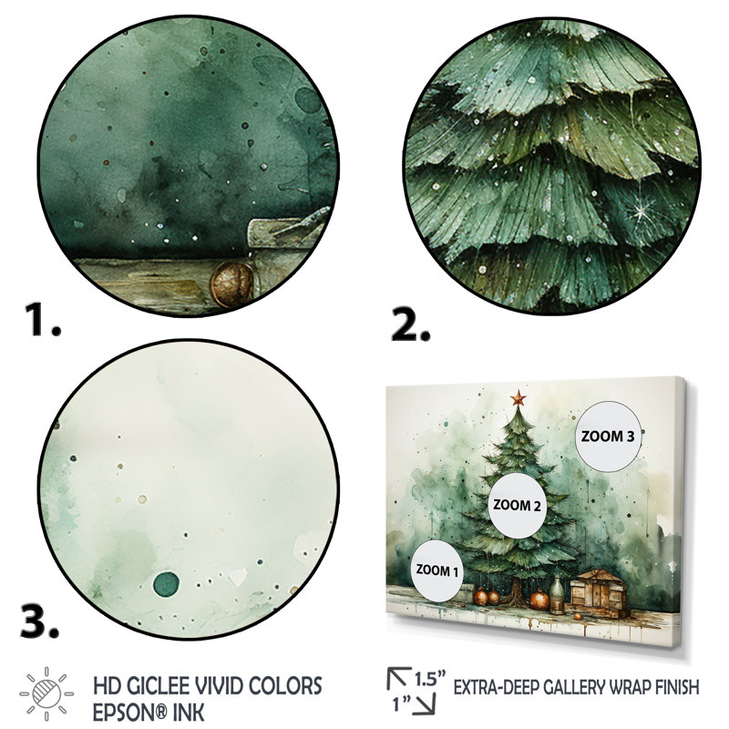 Minimalisme, arbre de Noël forêt III - pin, art mural, Cadre flottant noir, H 16 po x l 32 po x P 1 po