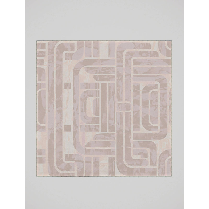 Savin Washable Abstract Indoor Rug, Square 5'