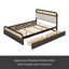Grand lit plateforme en bois avec lit gigogne et 2 tiroirs-693502691