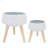 S/2 PLANTER W/ WOOD LEGS