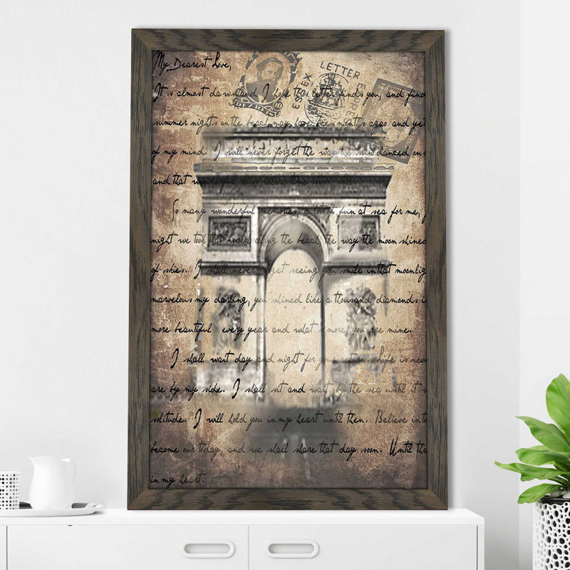 Rétro Paris 1 en sépia (vertical) par Jodi - impression, Cadre chocolat patiné, H 27,5 po x l 21,5 po x P 0,75 po