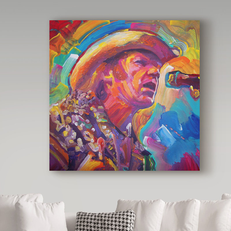 « neil young », reproduction sur toile tendue, H 24 po x l 24 po x P 2 po