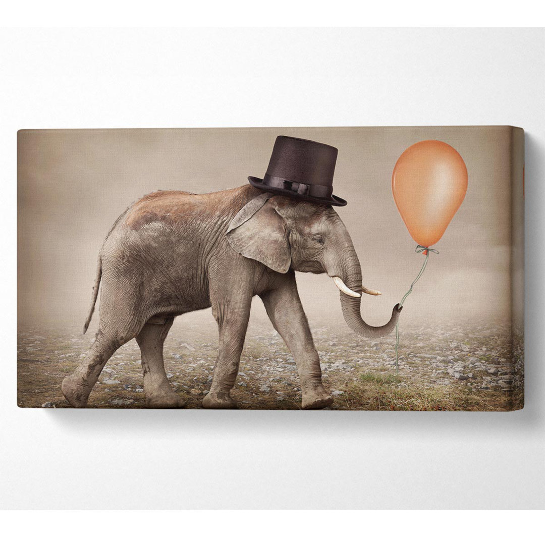 Top Hat Elephant - Kunstdrucke auf Leinwand - Wrapped Canvas